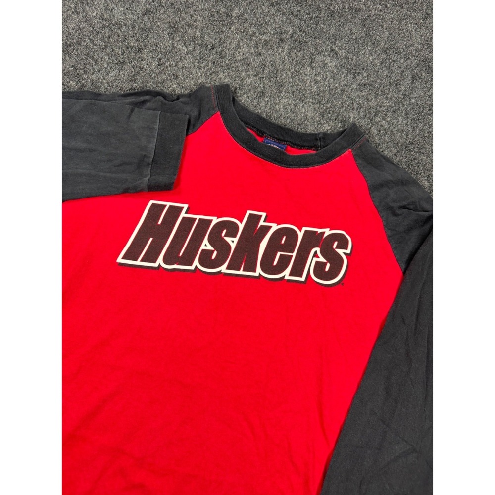 VTG Nebraska Huskers Varsity Classics NCCA Raglan Long Sleeve Shirt Men's XL